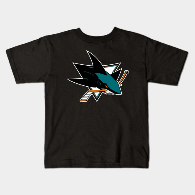 San Jose Sharks Kids T-Shirt by Lesleyred